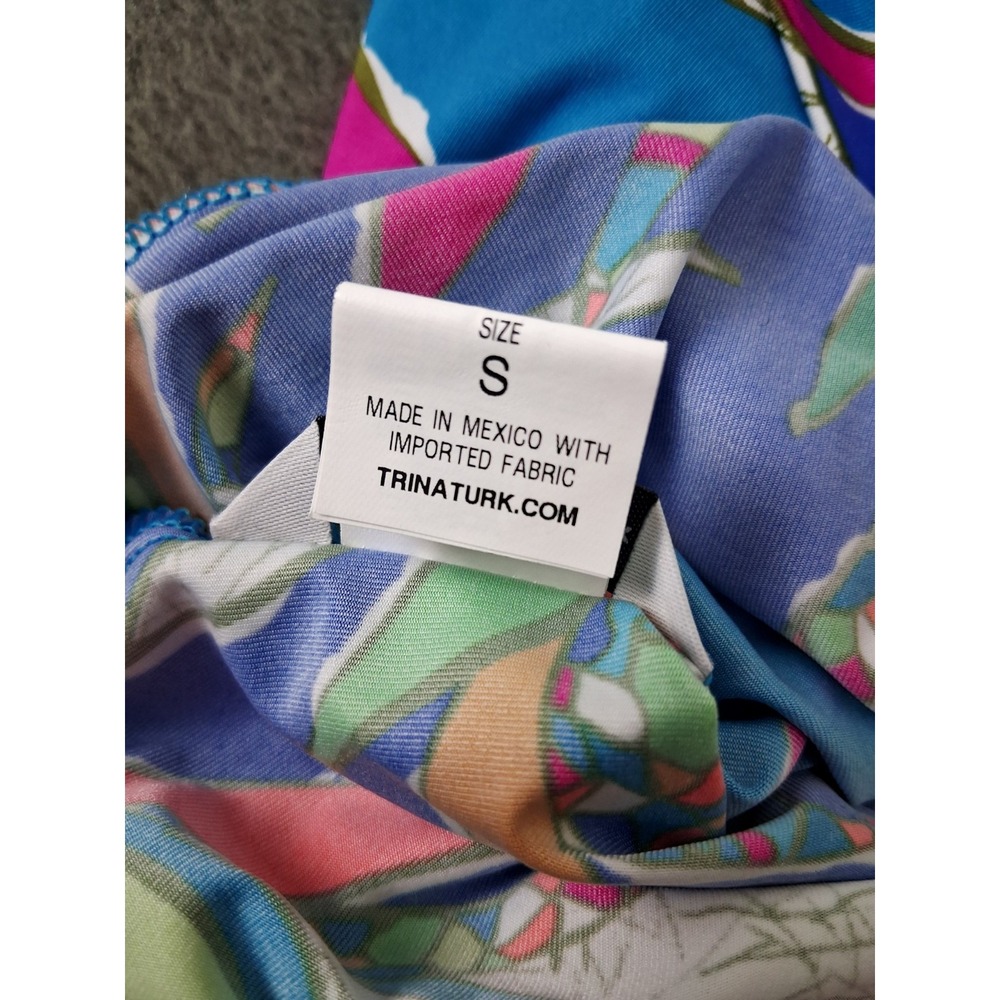 NEW Trina Turk Swim Spa Tunic Cover Up S Blue Kimono‎ Sleeve Resort MSRP $144 - Picture 10 of 11